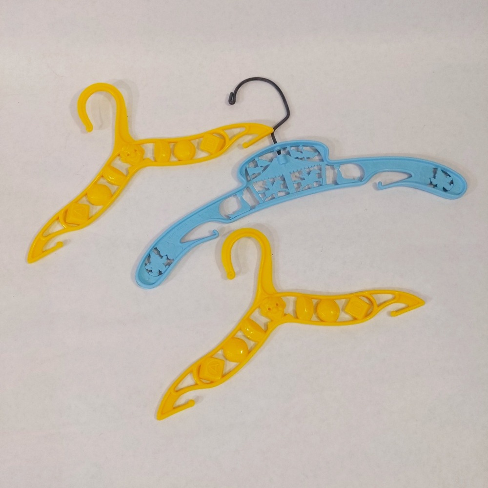 Vintage Baby World Co Inc Plastic Hangers Blue Carousel Yellow Clown Set of 3
